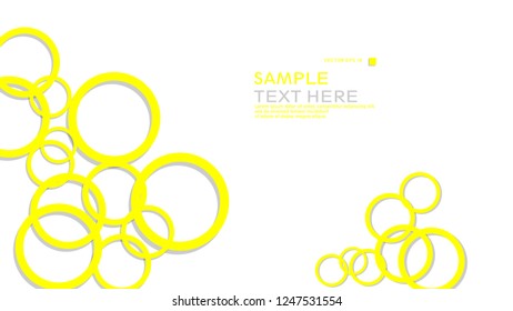 Simple Circles Background , with color yellow and shadow . vector graphic design on eps 10
