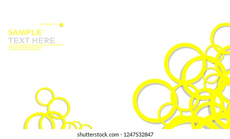 Simple Circles Background , with color yellow and shadow . vector graphic design on eps 10