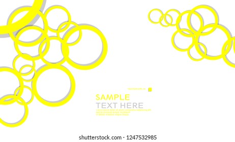 Simple Circles Background , with color yellow and shadow . vector graphic design on eps 10