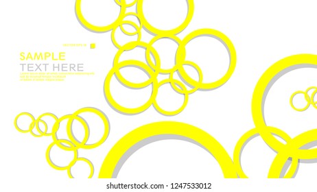 Simple Circles Background , with color yellow and shadow . vector graphic design on eps 10