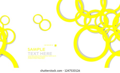 Simple Circles Background , with color yellow and shadow . vector graphic design on eps 10