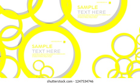 Simple Circles Background , with color yellow and shadow . vector graphic design on eps 10