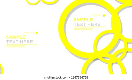 Simple Circles Background , with color yellow and shadow . vector graphic design on eps 10