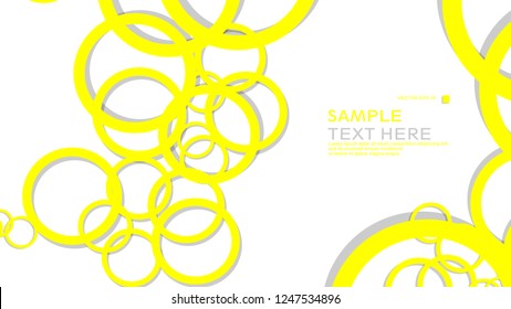 Simple Circles Background , with color yellow and shadow . vector graphic design on eps 10