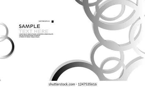 Simple Circles Background , with gradient black white and shadow . vector graphic design on eps 10