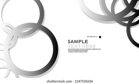 Simple Circles Background , with gradient black white and shadow . vector graphic design on eps 10