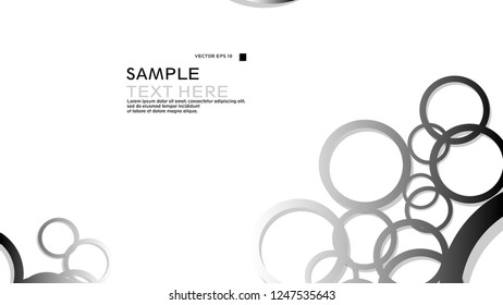 Simple Circles Background , with gradient black white and shadow . vector graphic design on eps 10