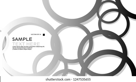 Simple Circles Background , with gradient black white and shadow . vector graphic design on eps 10