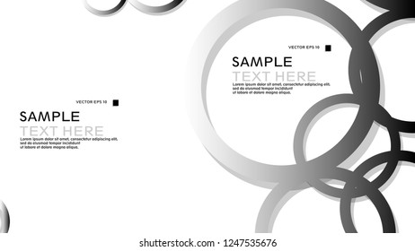 Simple Circles Background , with gradient black white and shadow . vector graphic design on eps 10