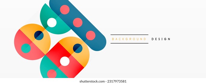 Simple circles and round elements pattern. Minimalist design geometric landing page. Creative concept for business, technology, science or print design