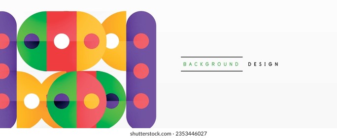 Simple circles and round elements pattern. Minimalist design geometric landing page. Creative concept for business, technology, science or print design