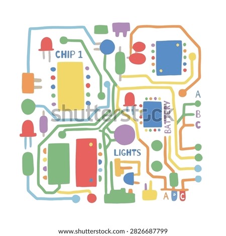 Simple Circuit Board Vector Illustration