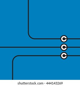Simple circuit board with wires connection vector background.