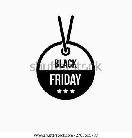 Simple, circular black and white price tag icon with 
