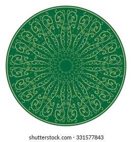 A simple circular floral ornament. Vector illustration.