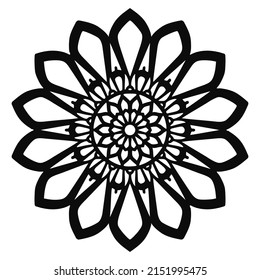 Simple circular geometric flower vector design on white background for cutting and paper crafts.