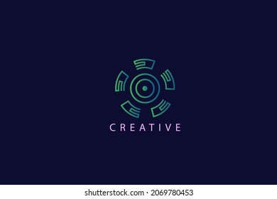 simple circular letter s-shaped ornament style logo design