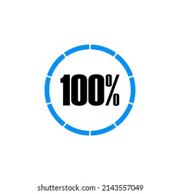 Simple circular loading scale with percentage number vector graphics
