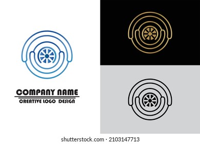 simple circular logo for automotive or technology