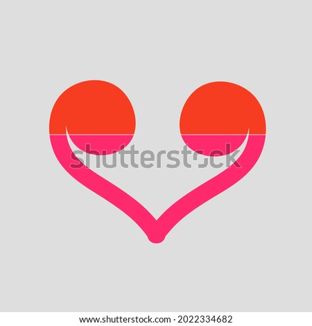 Simple circular love shaped logo with color gradient.