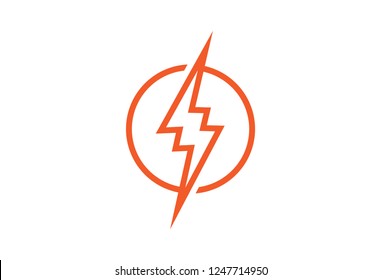 simple circular monochrome electricity logo