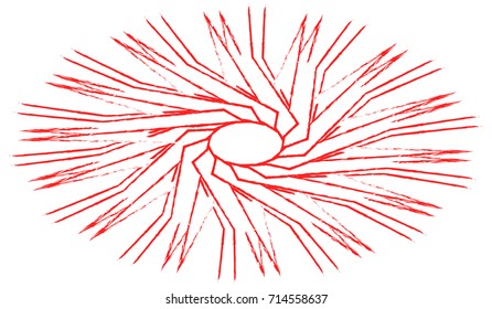 A simple circular red pattern design.