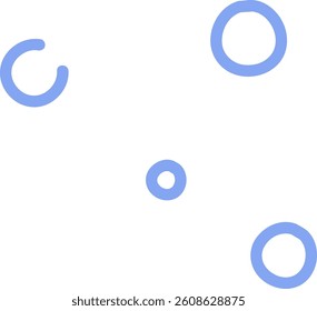 Simple circular shapes in a minimalist style with varying sizes. The design consists of round elements arranged in a clean and abstract manner. Cartoon vector illustration.