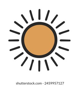 Simple Circular Sun Illustration vector