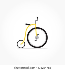 simple circus bicycle with yellow frame