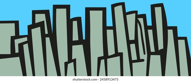 simple city landscape in vector.atmospheric view in flat style.template for background wallpaper banner