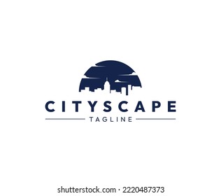 Simple Cityscape Clean Logo Design Template