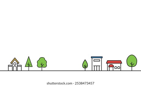 Simple cityscape landscape vector　illustration
