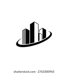 Simple cityscape with tall buildings