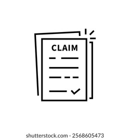 simple claim form icon like requirement. outline trend modern graphic design bureaucracy logotype element isolated on white. concept of important business