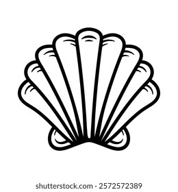 simple clam shell cartoon character isolated drawing line style sketch classic vintage design illustration