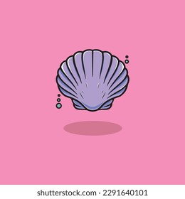 Simple clam shell icon cartoon illustration