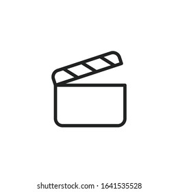 Simple clapper board line icon. Stroke pictogram. Vector illustration isolated on a white background. Premium quality symbol. Vector sign for mobile app and web sites.