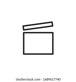 Simple clapper board line icon. Stroke pictogram. Vector illustration isolated on a white background. Premium quality symbol. Vector sign for mobile app and web sites.
