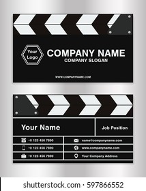 simple clapperboard theme business name card template for movie director