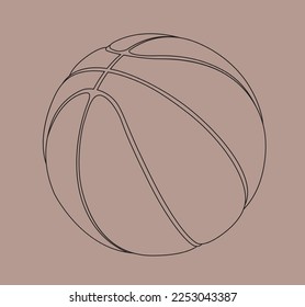Simple Classic Basketball Line Art