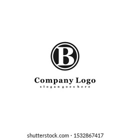 simple classic black circle B logotype isolated on white background design concept