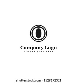 simple classic black circle O logotype isolated on white background design concept