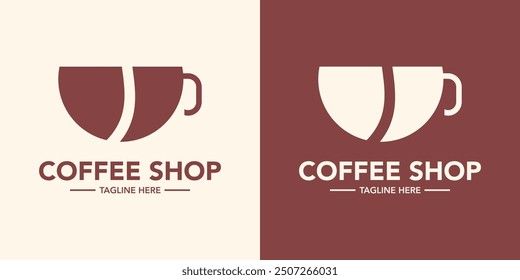 Simple classic coffee logo template. Modern logo for cafe. Creative cafe logo coffee shop abstract design