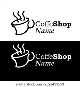 Simples e clássico café loja logotipo vetor