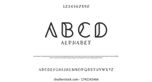 Simple classic design font vector illustration of alphabet letters.