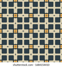 Simple and classic endless seamless pattern of round square with 3 color combination for background or fashion