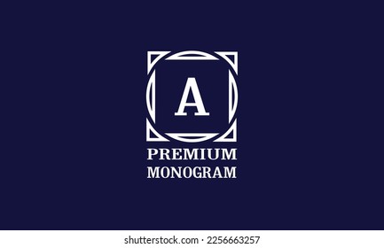 Simple classic initial A logo. Vintage geometric monogram, label, badge, emblem for club, bar, cafe, restaurant, hotel, boutique