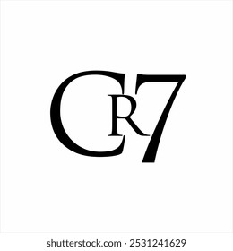 Simple classic logo design of letter CR and number 7.