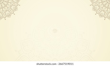 Einfache klassische Mandala horizontalen Hintergrund Design mit weichen geometrischen und floralen Elementen 