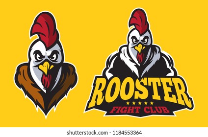 Simple classic modern rooster logo, rooster fight club, suitable for sport logo